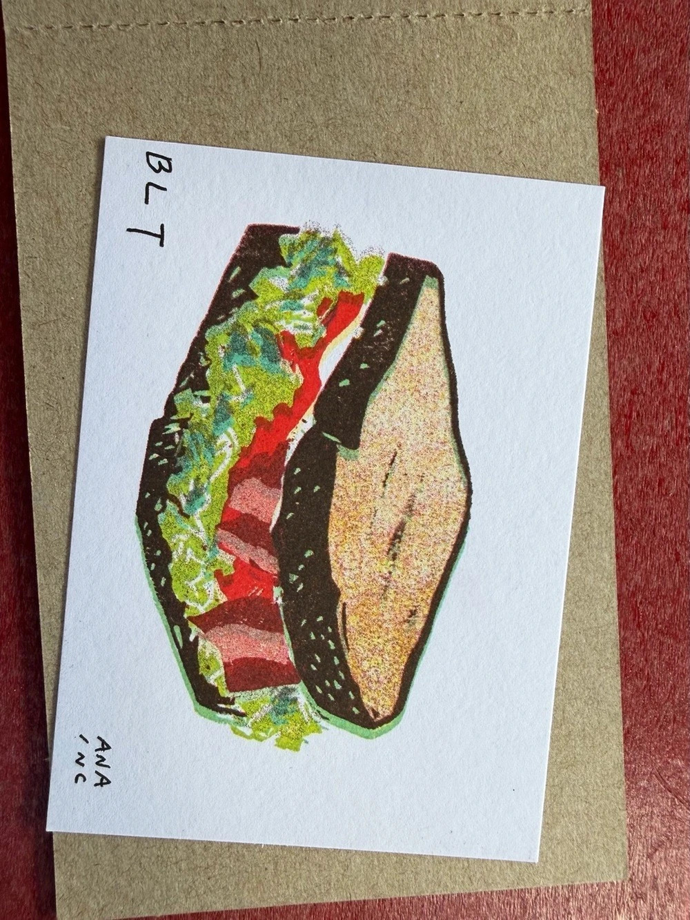 Anastasia Inciardi BLT Mini Print Illustrated Food Card
